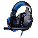 KOTION EACH G2000 Over-ear 3.5mm Stretchable Band Gaming Headphone with Mic for PC Game (Blue)