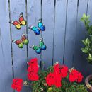Colgantes de pared de hierro rústico 3D mariposa decoración casa y jardín adorno 4er