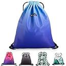 INONIX Drawstring Swim Bag - Waterproof Backpack with Wet/Dry Pockets, Lightweight for Beach, Travel, Pool or Gym (Deep Blue Sky Blue)