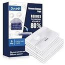 Suob Vacuum Storage Bags - Eco-Friendly Compression Bags for Space Saving, Ideal for Bedding, Pillows, Clothes and Blankets - 6 Pack (3XL, 3L) Vacuum Seal Bags for Home Organization and Storage