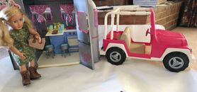 American Girl Doll/Our Generation Girl Doll Camper Trailer And Jeep Play Set