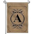 Anley Classic Monogram Letter A Garden Flag, Double Sided Family Last Name Initial Yard Flags - Personalized Welcome Home Decor - Weather Proof & Double Stitched - 18 x 12.5 Inch