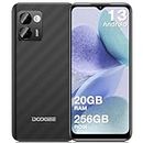 DOOGEE Mobile Phones, N50 Pro Android 13 Phones, 20GB+256GB/1TB TF, 50MP Main Camera, 6.52" HD+ Waterproof Screen, 4G Dual SIM Free Mobile Phone Unlocked, Fingerprint, Face ID - Black