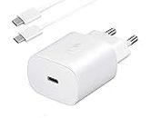 Pantom 25W C-Type Charger with Cable Compatible with Samsung Galaxy S/A/M/F Series | Super Fast Charger Cable for S23/S22 Ultra/S21/21 fe/S20+/S20/Note 20/Note 10/M54/M53 5g/M33/white