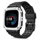Band with Case for Fitbit Versa 4/3/2/1/Lite Rugged Sport Bands Protective Cover
