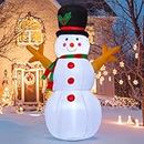 GOOSH 5 FT Christmas Snowman Inflatable Decoration Blow Up Snowman Outdoor Christmas Yard Decoration with Branch Hand Blow Up Holiday Indoor Outdoor Party Garden Yard Decoration