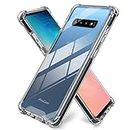 ProCase Galaxy S10 Case, Slim Hybrid Crystal Clear TPU Bumper Cushion Cover with Reinforced Corners, Transparent Scratch Resistant Rugged Cover Protective Case for Samsung Galaxy S10 2019 –Black Frame