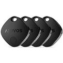 ATUVOS Key Finder and Luggage Tracker 4 Pack, Smart Tag Compatible with Apple Find My (iOS Only, Android not Supported), Bluetooth Item Locator for Keys, Bags, Suitcase, Wallets, Replaceable Battery.