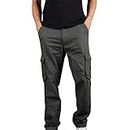 Clearance, Spring Sale - Discount Items on clearancelcepcy Mens Plus Size Cargo Pants with Flap Pocket for Phone, Relaxed Fit Comfortable Trousers Big and Tall Sweatpants, Gray, X-Large
