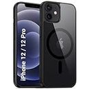 TheGiftKart Ultra-Hybrid Back Cover Case for iPhone 12 / iPhone 12 Pro Compatible with MagSafe | Camera Protection | Crystal Clear Transparent Back Case for iPhone 12/12 Pro (PC & TPU, Black Bumper)