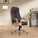 Green Soul® Vienna Premium Leatherette Office Chair, High Back Ergonomic Home Office Executive Chair with Spacious Cushion Seat & Heavy Duty Metal Base (Black & Tan)