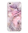 Dugvio Printed Colorful Hard Back Case Cover & Compatible for Apple iPhone 6 Plus/iPhone 6S Plus - Pink and Grey Marble Effect (Multicolor)