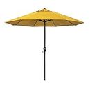 California Umbrella 9' Rd Sunbrella Aluminum Patio Umbrella, Crank Lift, Auto Tilt, Bronze Pole, Sunflower Yellow
