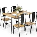 Gizoon Dining Table Set for 4, 5-Piece Kitchen Table and Chairs Set with 4 Chairs for Small Space, Apt, Heavy-Duty (Retro)