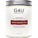 G4U Indian Healing Clay Calcium Bentonite Facial and Body Clay Mask for Deep Pore Cleansing For Women and Men. For Home, Spas and Salons. Large 1 lb (16 oz.) pack.