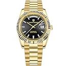 LACZ DENTON Pagani Design DD40 PD1783 Men's Watches Luxury Automatic Watch Men AR Sapphire Glass Mechanical Wristwatch Men 10Bar NH36A Movement (Gold Black)