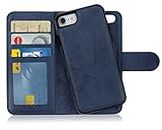 MyGadget Cover per Apple iPhone SE 2022 | 2020 | 7 | 8 - Custodia Libretto Magnetica - Portafoglio Flip Wallet Case - Porta Carte in Similpelle Removibile Blu Scuro