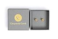 Chrysmela Catch Yellow Gold most secure high tech earring lock earring back replacement for all types of earring posts auto adjustable auto locking hypoallergenic patented in 5 countries