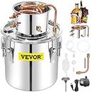 VEVOR Alcohol Still 13.2Gal/50L Alcohol Distiller Stainless Steel Distillery Kit for Alcohol With Copper Tube & Pump Home Brewing Kit Build-in Thermometer for DIY Whisky Wine Brandy