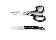 Cutco couteaux – avec micro fibre Chiffon de nettoyage – [Insert couteau (s) description] 2-Pc. Shears & Paring Knife Combo noir