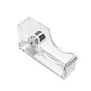 Desk Tape Dispenser Acrylic Clear Silver Non-Skid Tape Cutter Holder for Desk Supplies Office, Home and School
