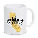 artboxONE Tasse SAN Diego California Skyline MAP von Emiliano Deificus - Kaffeetasse Städte