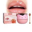 Keeoysie Lip Sleeping Mask, Strawberry Lip Balm, Strawberry Lip Mask,idratante Labios Secos y Agrietados - Mascarilla Labios Noche y Tratamiento Reparador Labial y Protector Labial