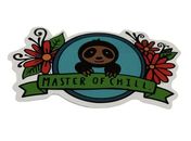 Vinyl Sloth ￼Sticker Master Of Chill Water Resistant Laptop bottle Decal