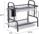 Fahrenheit Stainless Steel 2-Tier Side Sink Dish Drying Rack for Kitchen Counter
