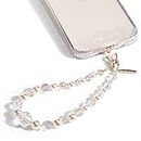 Case-Mate Phone Charm with Beaded Crystals & Pearls - Detachable Phone Lanyard - Wrist Strap - Adjustable Phone Strap Grip for Women - iPhone 15 Pro Max / 14 Pro Max / 13 Pro Max / 12 - Crystal Pearl