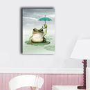 Cute Frog Stretched Canvas Prints Framed Wall Art Home Decor Kids Room Painting