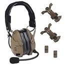 TS TAC-SKY Outdoor Sports Fast SF Tactical Helmet Military Fans CS Shooting Pickup Noise Reduction Tactical Headset Night Vision Model Tactical Helmet Set (Color : Mud Earphones)