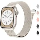 Marge Plus Compatible with Apple Watch Band Series 9, Ultra 2, SE, Ultra 8 7 6 5 4 3 2 1 38mm 40mm 41mm 42mm 44mm 45mm 49mm Women and Men, Stainless Steel Mesh Loop Magnetic Clasp Replacement for