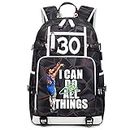 Basketball Player S-Curry Individualized Laser Mechanical Style Laptop Outdoor Multifunction Backpack Travel Daypack Fans Bag