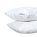 MY ARMOR Waterproof & Dustproof Cotton Terry Pillow Protectors, Standard Size | 220+ GSM- Set of 2, White (18" x28")