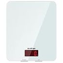 ACCUWEIGHT 201 Digital Kitchen Scales Food Scale with Tempered Glass Platform Electronic Cooking Scales with Backlit LCD Display Multifunctional Scale for Home Office Use, 5kg,11lb