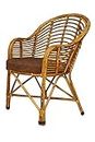 Royal Cane Industry Bamboo Wooden Cane (Rattan, Bait) Chair for Lawn Chair, Arm Chair, Room Chair, Indoor Outdoor with Random Color Cushion
