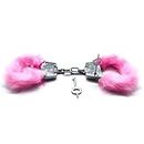 Vintageware Pink Hand Cuffs for Kids/Phenovo Police Cop Sheriff Officer Handcuff Toy/Police Role Play Costume Accessories Metal Fur Handcuffs/Hathkadi Toy