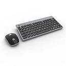 Portronics Key2 Combo Wireless Keyboard and Mouse Set, with 2.4 GHz USB Receiver, Silent Keystrokes, 1200 DPI Optical Tracking, Compact Design, Multimedia Keys for PC, Laptop & USB Supported Devices (Grey)