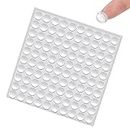 SNOZIO Set of 100 Pieces Round Adhesive Silicone Bumper Door Cabinet Drawer Safety Stopper Mute Buffer Door Protector for Home (3x8 mm, Clear) 1 Sheet