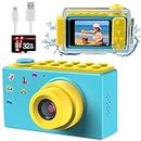 BlueFire Kids Camera Toys, 8MP HD Digital Camera for Kids, Mini 2 Inch Screen Children's Camera with Waterproof Case & 32GB SD Card, Christmas Birthday Gifts for 4-12 Years Old Boys/Girls(Blue)
