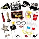 Party Photo Booth Props Kit - /Oscar/Movie Night Party Supplies Decorations,Pack of 21