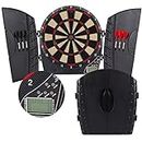 Arachnid Reactor Electronic Dartboard and Cabinet with LCD Display, Cricket Scoring Displays, 8-Player Scoring,Black