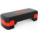 Lifelong Polypropylene Adjustable Home Gym Exercise Fitness Stepper for Exercise Aerobics Stepper with 3 Height Adjustments| Max Weight 200kg (Black & Red)