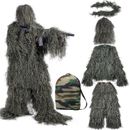 5 in 1 Ghillie Suit 3D Camouflage Hunting Apparel Jacket Hood Carry Bag Pants Me
