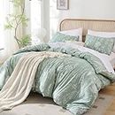 JANZAA Full Size Comforter Sage Green Comforter Bedding Comforter Sets Set Floral Comforter Set Full Size Bed Set with 2 Pillow Cases for All Seasons