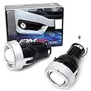 iJDMTOY (2 OEM Replace Xenon White LED Halo Angel Eyes Projector Lens Retrofit Fog Lamps Compatible with 2016-2021 Honda Civic Sedan/Coupe/Hatchback