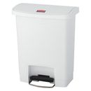 RUBBERMAID COMMERCIAL 1883555 8 gal Rectangular Step Can, White, 16 1/2 in Dia,