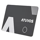 ATUVOS Wallet Tracker Card Ultra-Thin 0.16cm, Smart Bluetooth Locator Work with Apple Find My (iOS Only), Item Finder for Luggage Tag, Suitcase, Bags, Passport and More, IP67 Waterproof, Black, 1 Pack
