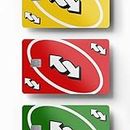 3 x Reverse Credit Card Skin in Red/Green/Yellow - Credit Card Sticker to use as Credit Card Skin - Debit Card Sticker for use as Debit Card Skin - Card Stickers for Debit Cards - Debit Card Cover